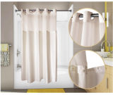 71x77 Champagne-PreHooked Shower Curtains Nylon